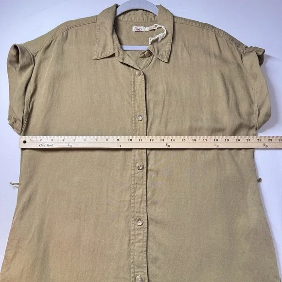 Faherty Dress Sz L Arlie Day Button Shirt Midi Casual Utility Outdoors Linen Bld - Picture 5 of 12